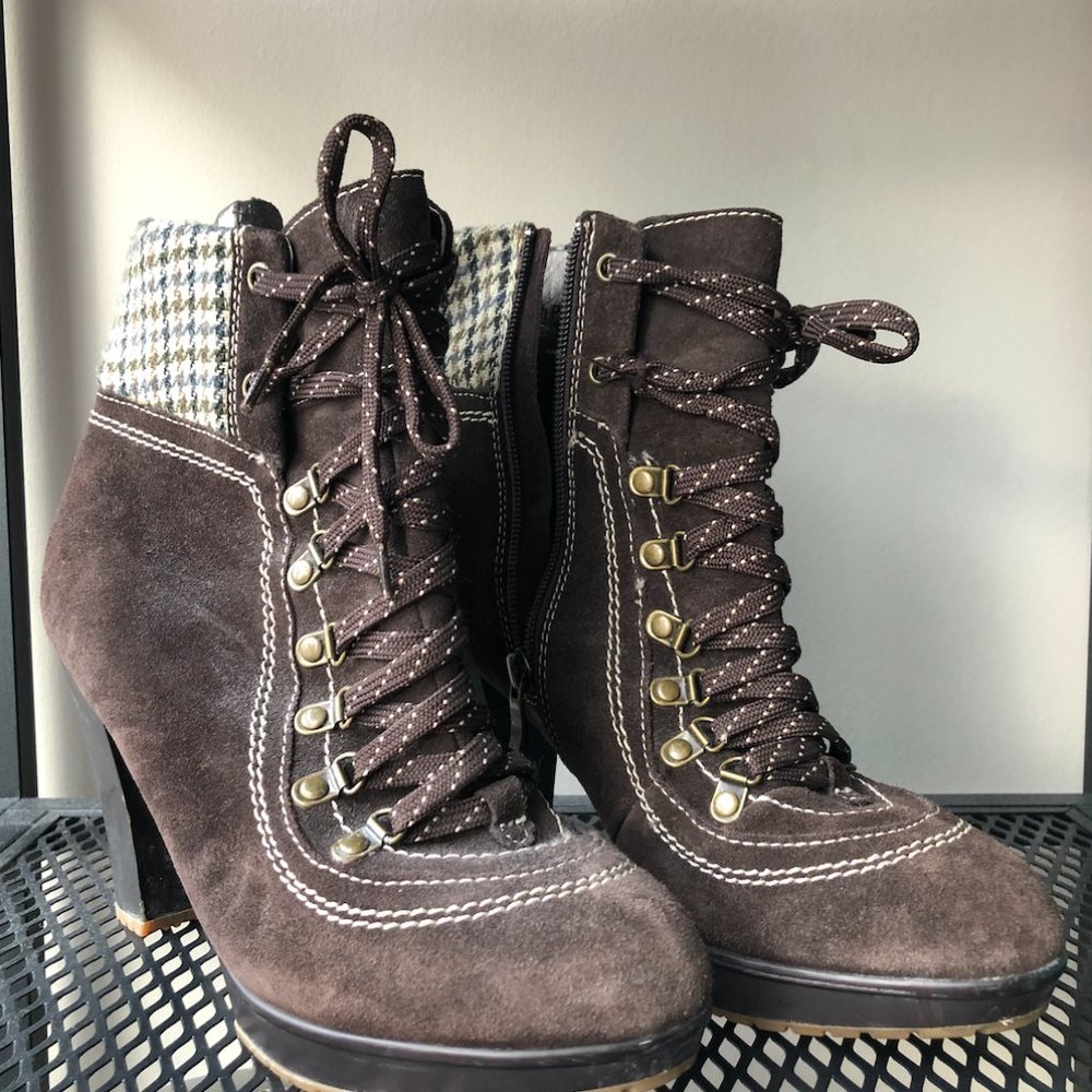 Hush Puppies Brown Heeled Boots
